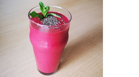 Smoothie protéiné fraises-bananes