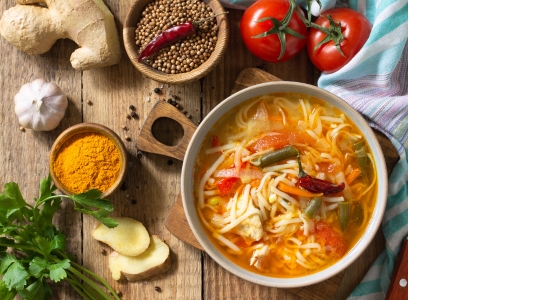 Soupe aux nouilles et tofu Satay 