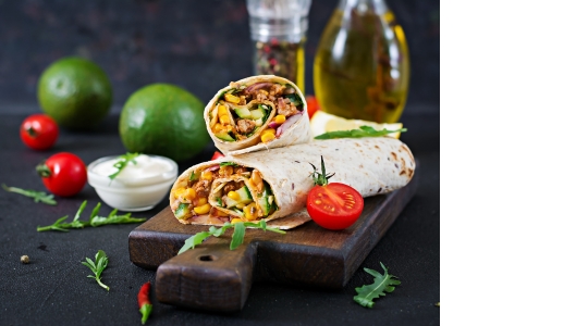 Le burrito au bœuf et aux haricots noirs
