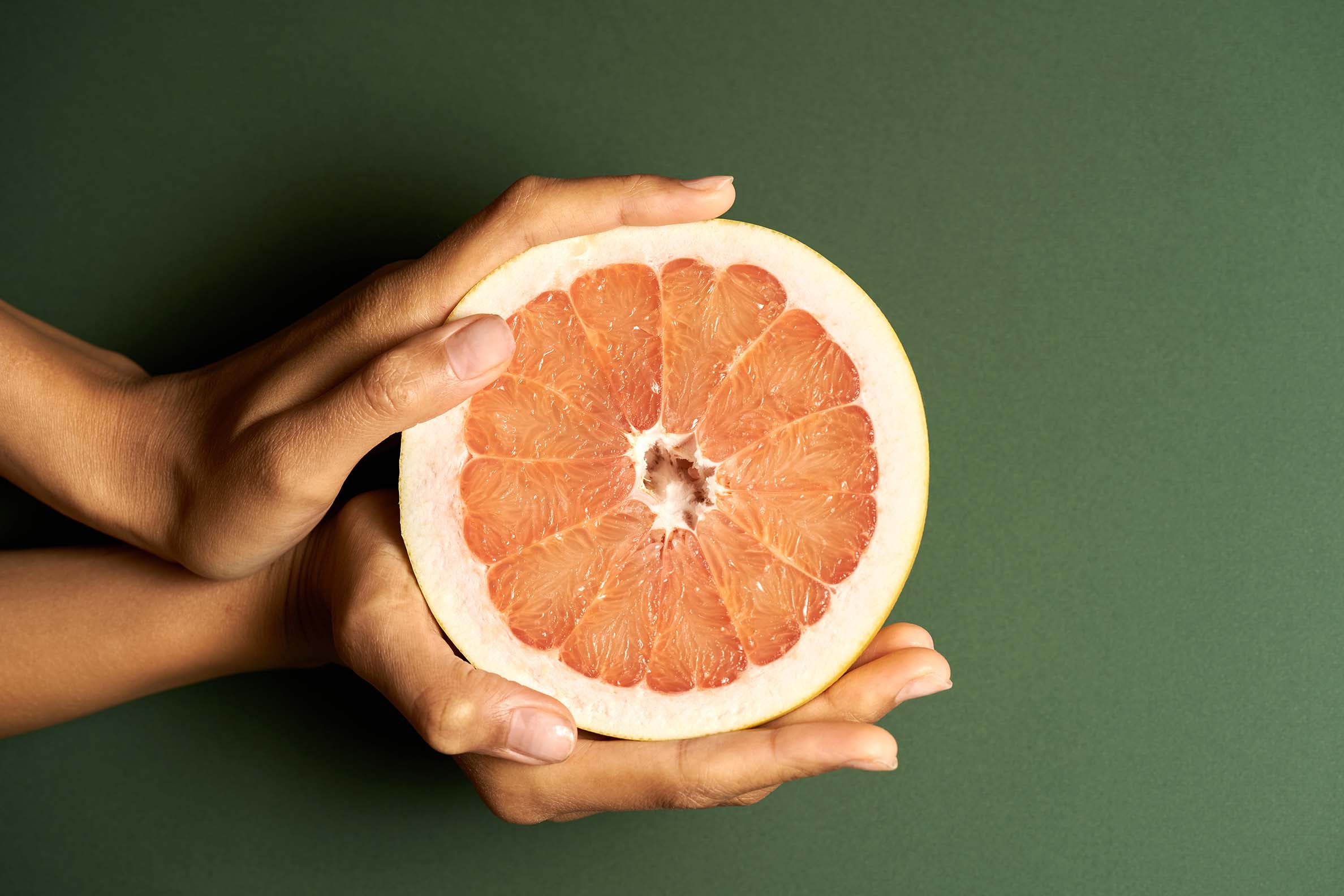Demi pamplemousse concept sexe féminin - Half grapefruit female sex concept