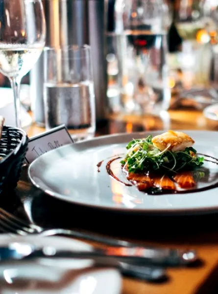haute cuisine dish served in a restaurant