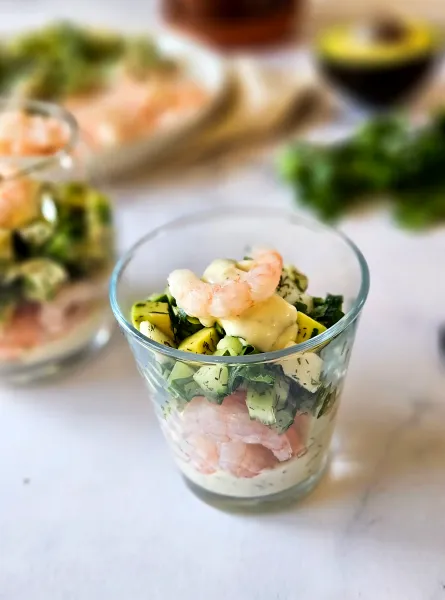 Verrines de crevettes Nordiques ÉquipeNutrition Nordic Shrimp Verrines TeamNutrition